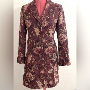 Beautiful Vintage CAbi, Burgundy Tapestry Jacket, Size 2